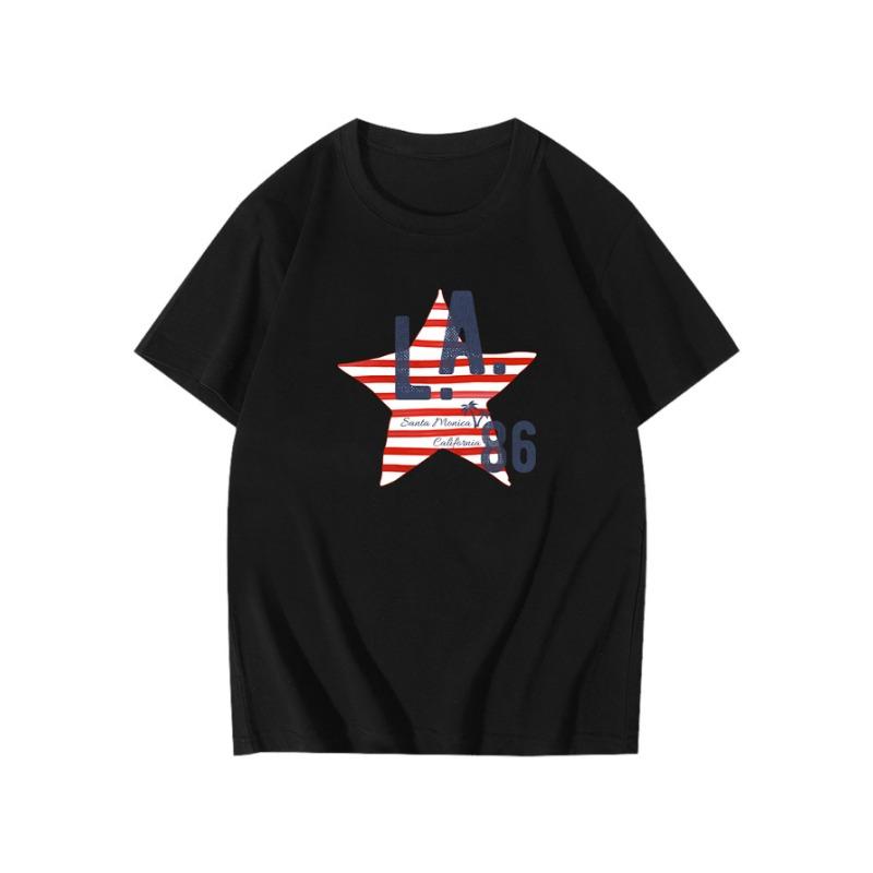 Летняя Свободная рубашка свободного покроя из чистого хлопка с принтом, с круглым вырезом и короткими рукавами, футболки мужские