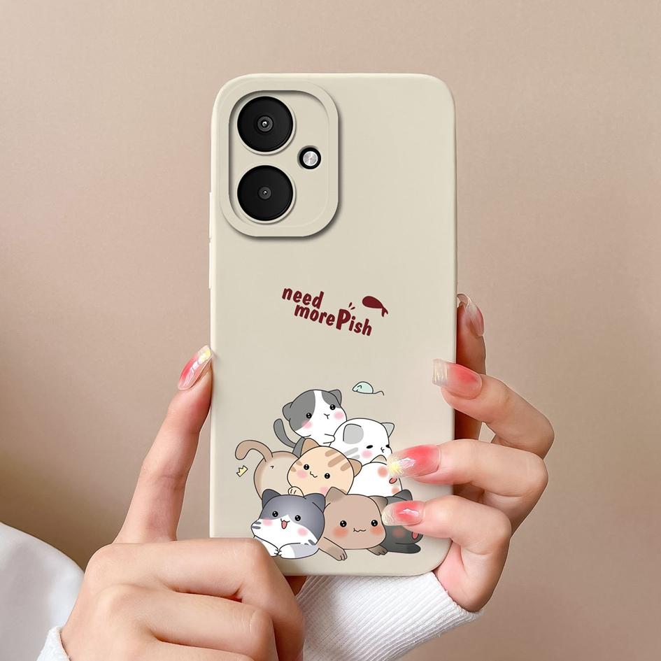 Милый рисунок совы кошки мультфильм задняя крышка для Xiaomi Poco M6 5G X6 Pro F6 F5 Pro Чехлы для телефонов жидкий силиконовый протектор экрана корпус бамперы для Xiaomi