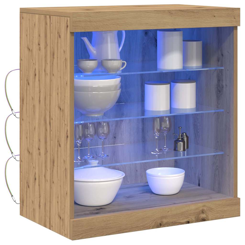 LED Sideboard Artisan Oak 60.5 x 37 x 67 cm engineered wood