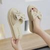 2024 Новый летний стиль, модные и элегантные босоножки на платформе с бантом, однотонные легкие тапочки с открытым носком и плоским каблуком