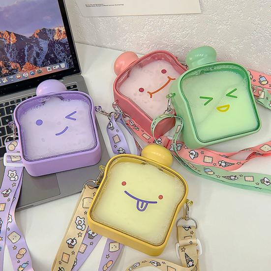 380 мл бутылка для воды герметичная пластиковая бутылка большой емкости с милым выражением плоская бутылка для воды для девочек