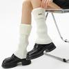 Autumn Winter Leg Warmers Japanese Style Girls Versatile Slouch Socks with Metal Logo Warm Knitted Shoe Covers for Women Autumn Winter