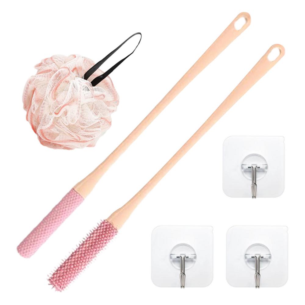 Щетка для чистки пальцев ног Силиконовая скраб-щетка для ног для душа с длинной ручкой Эргономичная мягкая чистящая щетка для ванны для чистки между