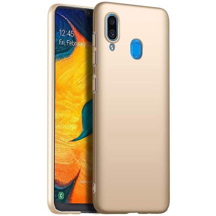 Coque de Protection - PROSHOP - pour Samsung Galaxy A20e - Silicone Souple - Dorée - Rebords surélevés