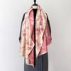 Retro Elegant Plum Blossom Imitation Cashmere Scarf Women'S Thickened Double-Sided Cold Protection Outside With Winter Shawl Office Cape
