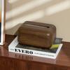 Ins Style Imitation Wood Grain Tissue Box Anti Slip Napkin Dispenser  Coffee Table