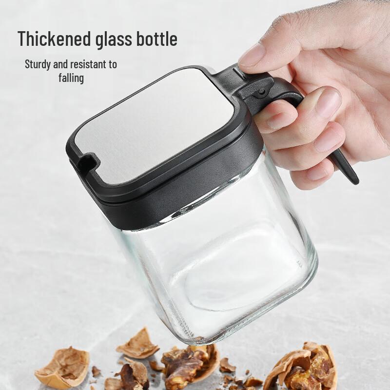 Glass Spice Jar Set with Stainless Steel Lids