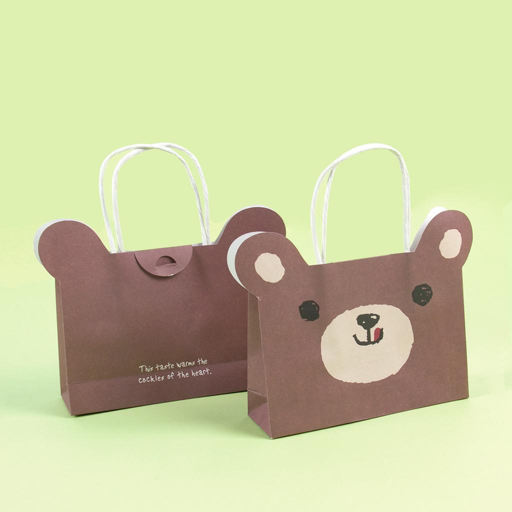 Cute Animal Paper Gift Bag Bear Frog Dog Cat Gift Bag Baby Shower Supplies Jungle Birthday Party Candy Cookie Packaging Bags