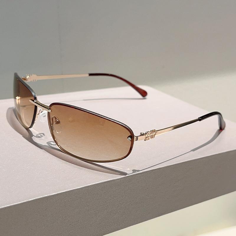 KAMMPT Y2k Rimless Sunglasses Female Latest Fashion Outdoor Decor Shades Female Trendy Luxury Brand Designer Mirror Sun Eyeglasses