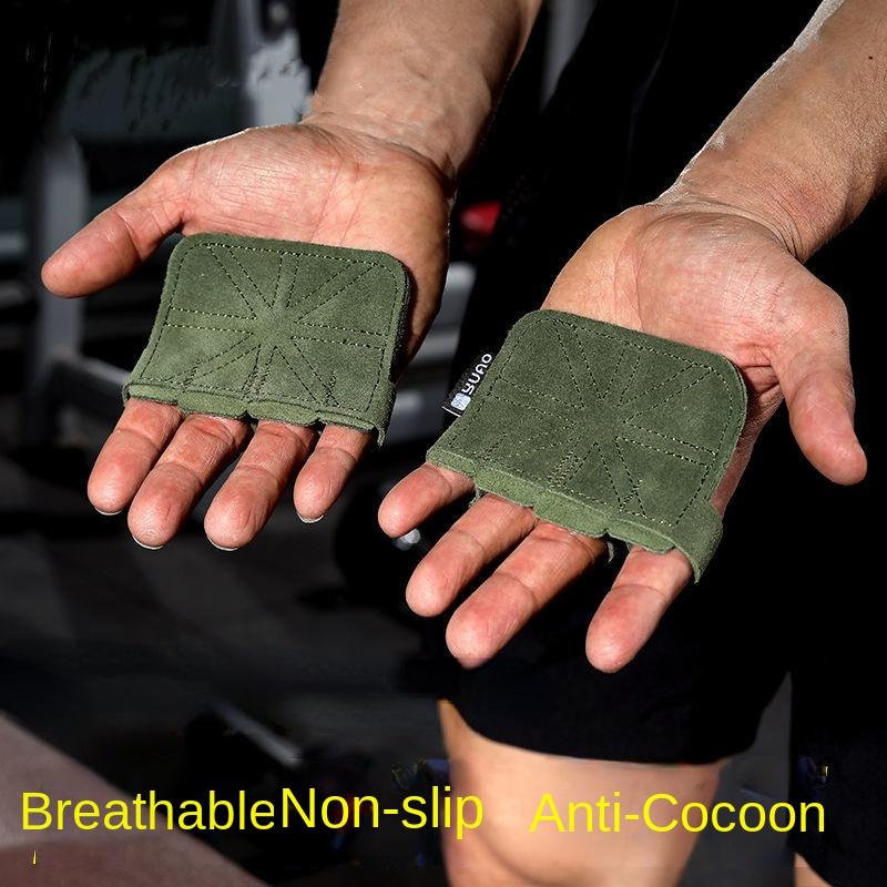 Кожаные тренировочные перчатки для тяжелой атлетики, защита ладоней для женщин и мужчин, фитнес-спортивные гимнастические ручки, подтягивания, тяжелая атлетика, тренировки