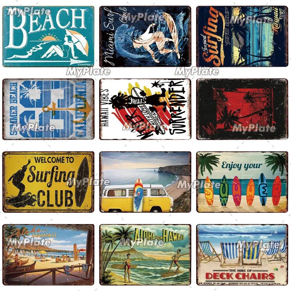 NODE BEACH Vintage Metal Sign Tin Sign Vintage Cafe Decoration Plaque Home Wall Decor Bar Sign Home Decor Poster Drop Shipping