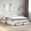 VidaXL Bed Frame with Drawers White 140x190cm Engineered Wood, Bed, Storage Bed, Double Bed Frame, Double Bed 3280398