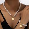 Trend Pearl Bracelet Necklace Set Female Niche High-end Sense Light Luxury Love Collarbone Chain