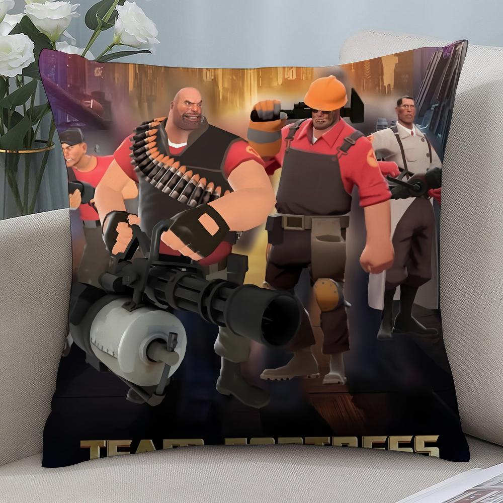 Подушка с принтом Team Fortress 2 (TF2), короткий плюш, чехол для подушки, декоративный подарок для дивана, дома, двусторонний принт