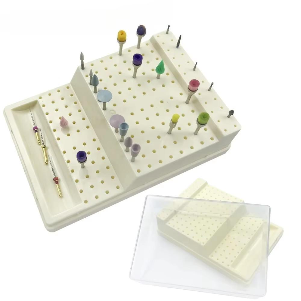 Пластиковый бокс на 168 отверстий для стоматологических боров, стерилизационный кейс-держатель для зубоврачебной лаборатории, стойка-блок для алмазных боров