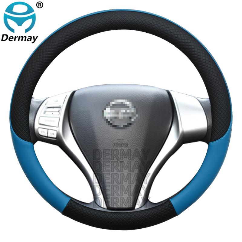 100% Бренд DERMAY Кожаная Накладка на Руль Спортивного Автомобиля для Nissan Tiida 2004~ Автоаксессуары
