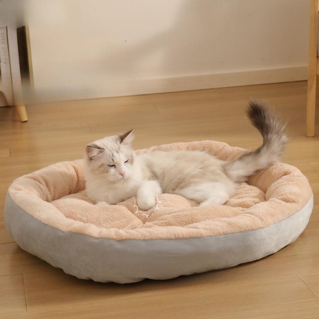 King size kennel oval cat nest large dog winter warm pet bed thickened plush nest pad pet supplies