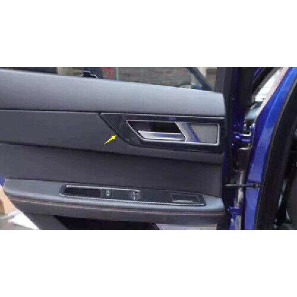 4PCS Carbon Fiber Frame Trim Door Handle Lock For Jaguar F-pace 2017-2020