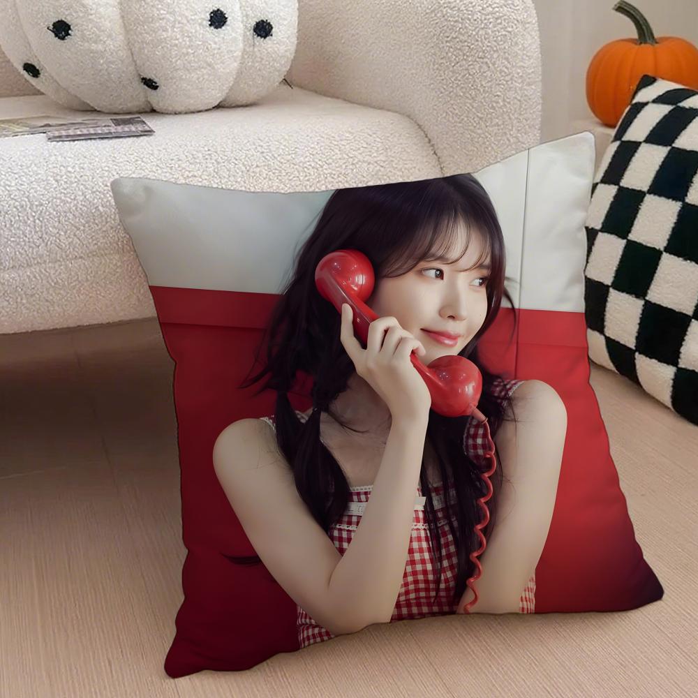 Sweet Korean Singer Beautiful Actress IIU Cushion Cover Throw Pillow Cover Hidden Button Durable Polyester Chair Cushion