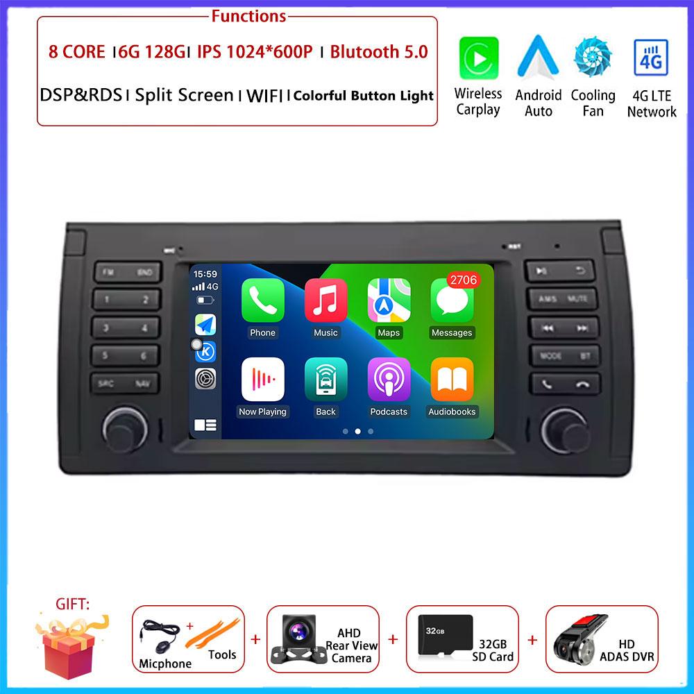 7" 4G для BMW X5 E53 E39 Car Carplay Auto Android OS Радио Навигация GPS Мультимедиа Видео Плеер BT 5.0 WIFI DSP