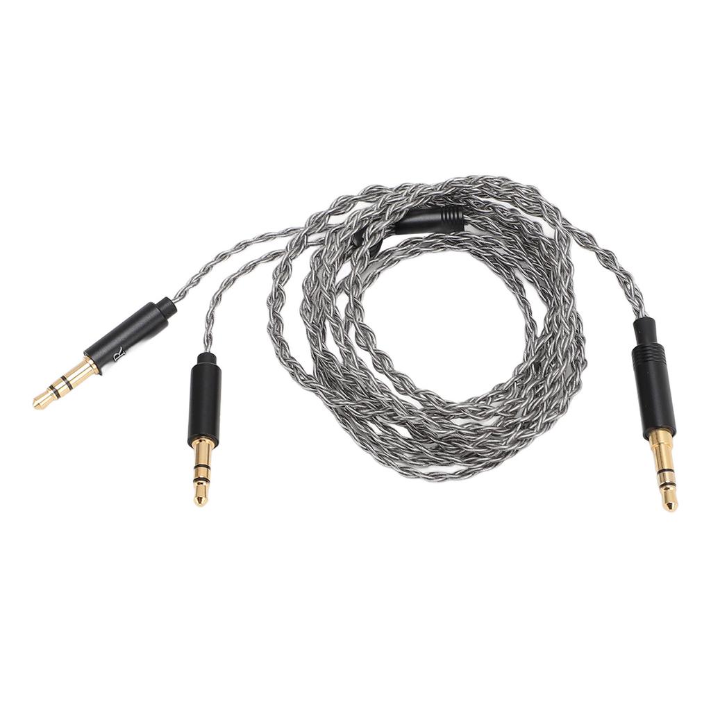 3.5mm to Dual 3.5mm Cable 3.9FT 4 Strand Silver Plated Copper Core Cord Headphone Replacement Cable for Beyerdynamic T1