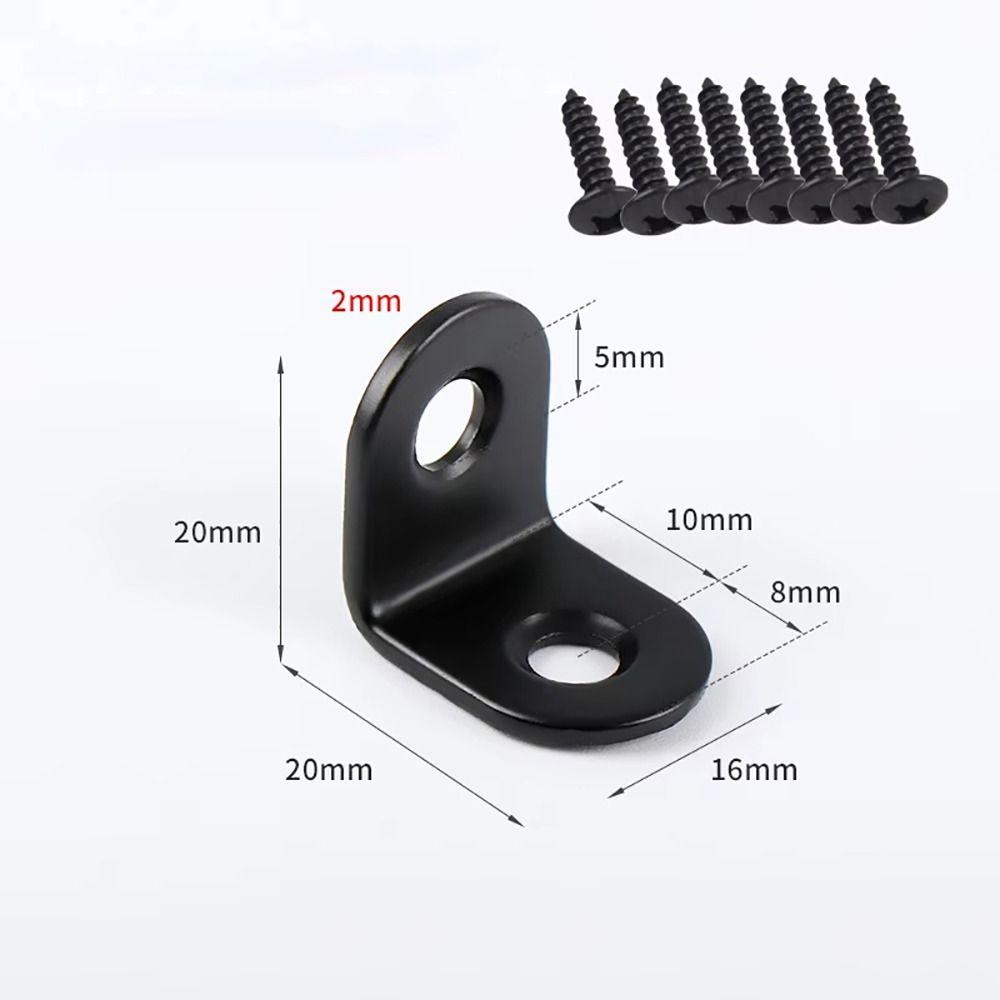 10Sets Cabinet Screens Wall Angle Bracket Iron 90 Degree Right Angle Corner Brace Joint with Screws Furniture Fastener