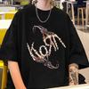 Футболка Korn для рок-группы Мужская Женская Летняя Мода Повседневная Свободная Футболка с Коротким Рукавом Винтажная Готическая Футболка Y2k Уличная Одежда Топы