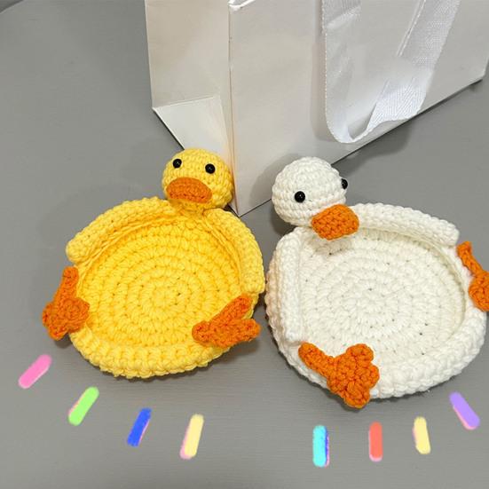 Duck Panda Crochet Coaster Heat-resistant Kitchen Handmade Countertop Table Protection Non-slip Mug Coffee Tea