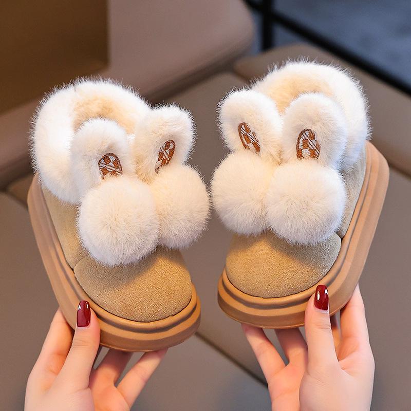 2024 Warm Winter Cotton Slippers for Girls: Indoor/Outdoor, Thickened for Mid-to-Large Children