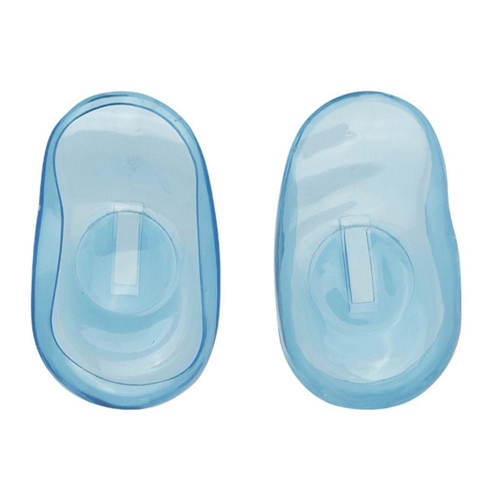 2pcs Blue Hairdressing Ear Cover Reusable Salon Ear Shield Silicone Ear Cover
