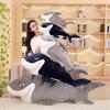 Big Shark Plush Toy Doll Throw Pillow Male White Shark Holding Sleeping Doll Children Girl Birthday Gift