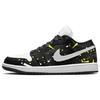 Air Jordan 1 Нескользящие Устойчивые к истиранию Низкие Винтажные Баскетбольные Кроссовки Женские Черно-Белые DC0774-101(Команда181-)