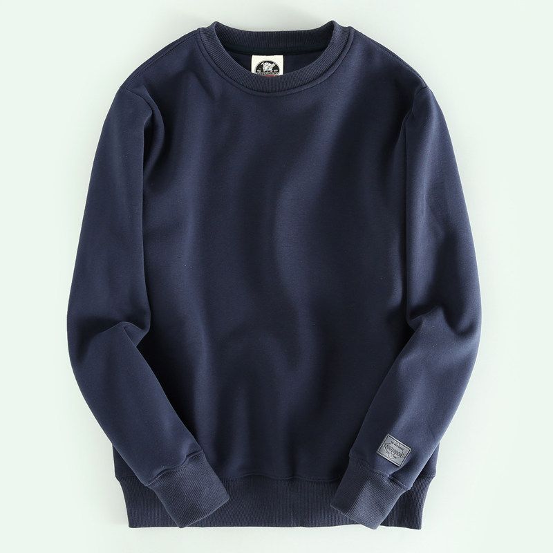 Exported to Japan Fabric Foreign Trade Cut the Tag off Solid round Neck Men's Sweater Export Overplus Order Men's round Neck Sweatshirts Pullover Tide