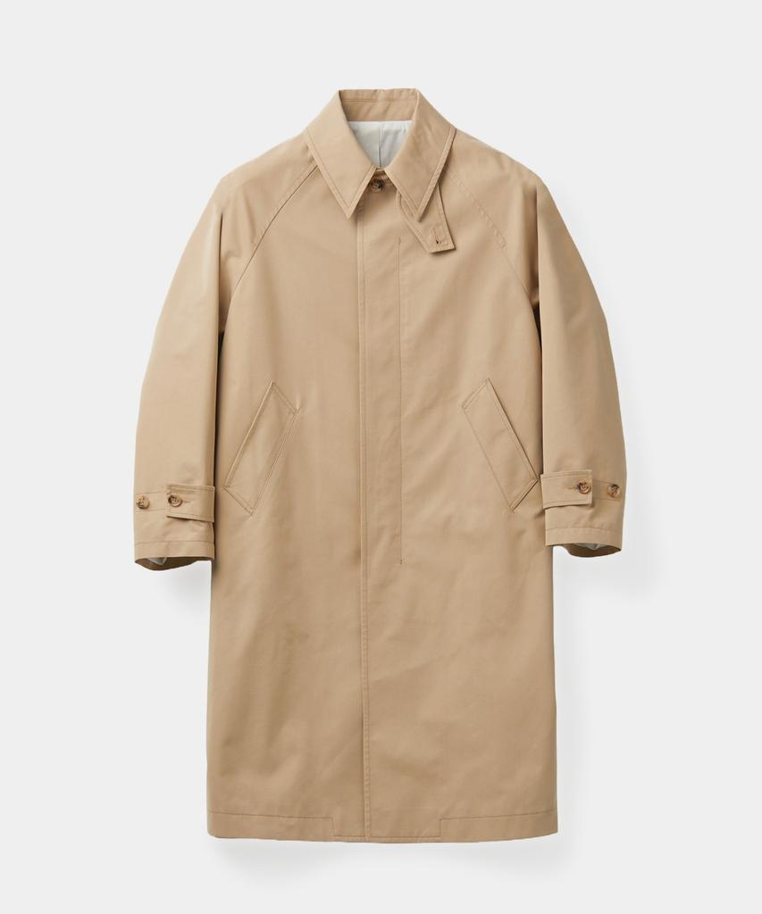 Coor Cotton Blend Balmacaan Trench Coat (Beige)