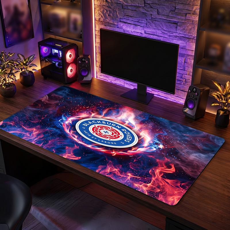 Blackburn Rovers Football Print Large Mouse Pad, Anti-Slip Extended Gaming Desk Mat for Office Home