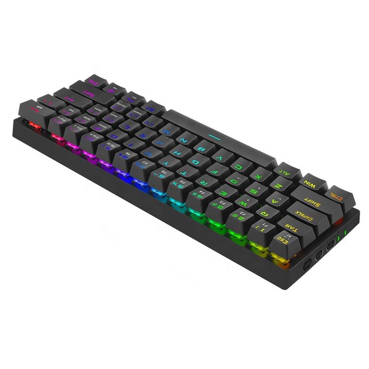 Проводная механическая игровая клавиатура Двухрежимная RGB-подсветка Проводная механическая игровая клавиатура
