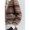 LILY loose contrasting striped knitted cardigan