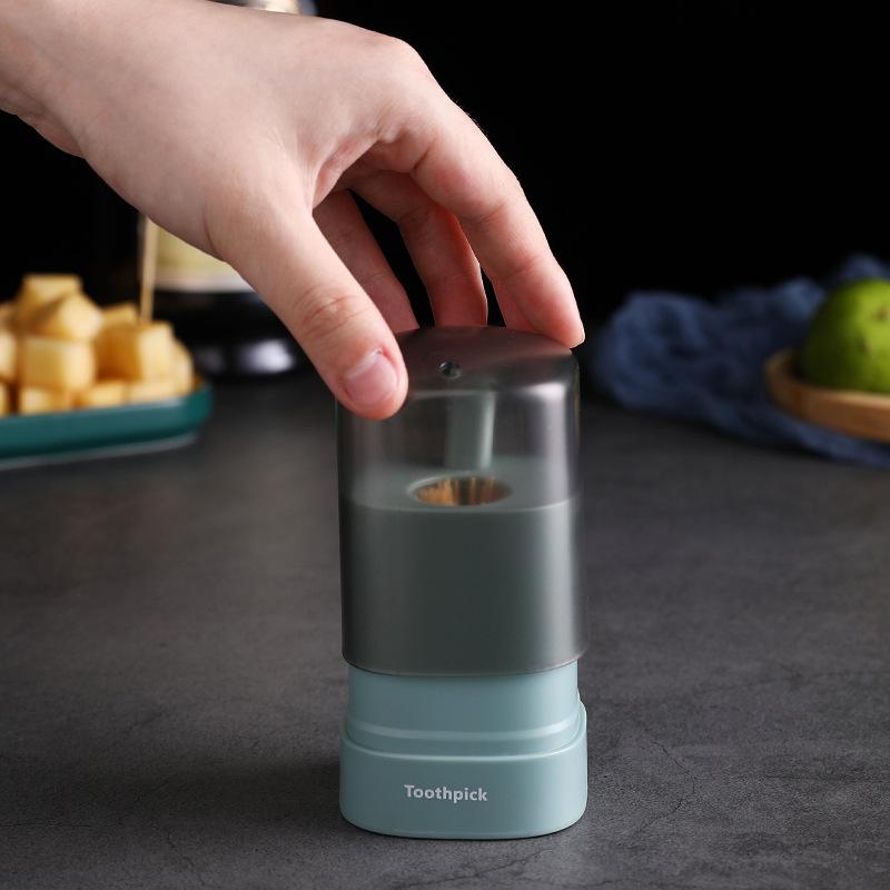 1 шт. Коробка для зубочисток Съемный диспенсер для хранения зубочисток Автоматическая коробка-держатель для зубочисток с кнопочным механизмом