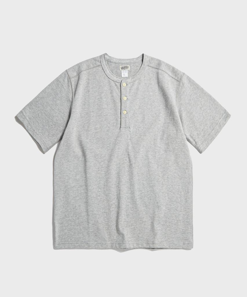 Beulonseun Хлопковая футболка-henley с коротким рукавом, 10,6 унций, серая