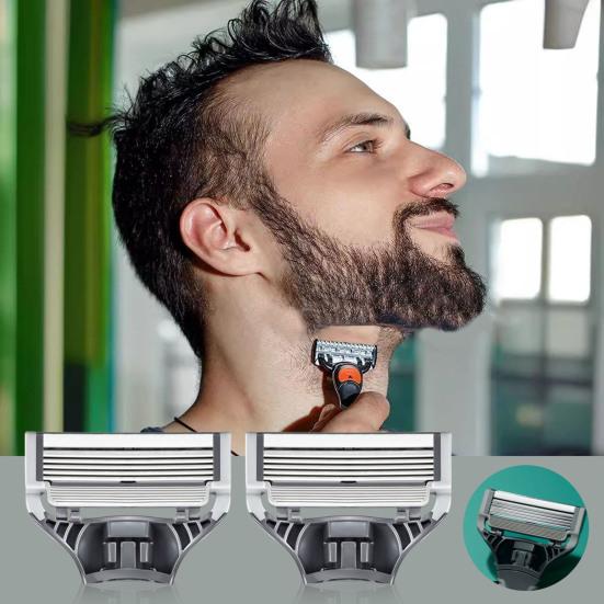 2 шт. сменных лезвий для мужской бритвы Harry's, 5 слоев, нержавеющая сталь, ручная бритва, триммер для бороды, сменные картриджи со смазывающей полоской