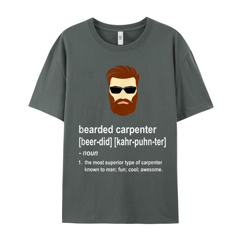 Funny Beard Carpenter Gift For Christmas Cotton Fabric Round Collar Tees Short Sleeve Leisure T Shirts Loose Funny Tshirts