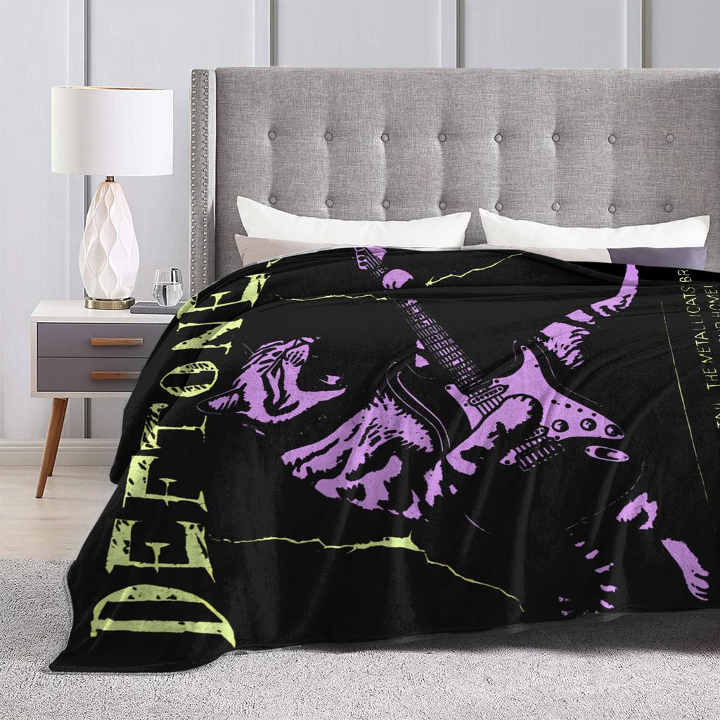 D-Deftoness Nu Metal Flannel Blanket Winter Super Soft Bedding Throws for Students Couch Bed Funny Bedspread Sofa Bed Cover