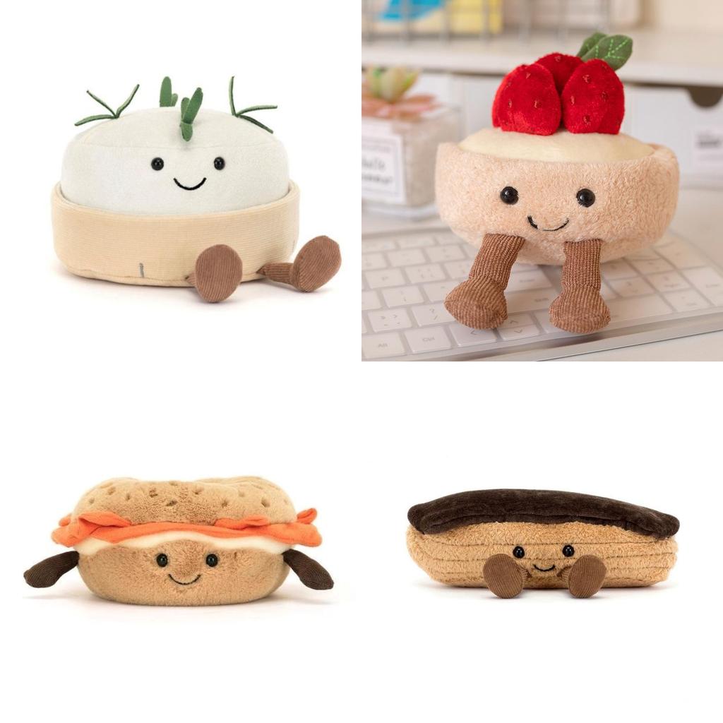 Плюшевая игрушка-тарт с сыром, клубникой и лимоном для детей и коллекционеров