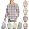 Мужская повседневная мода удобная клетчатая круглая горловина пуловер толстовка свитшот