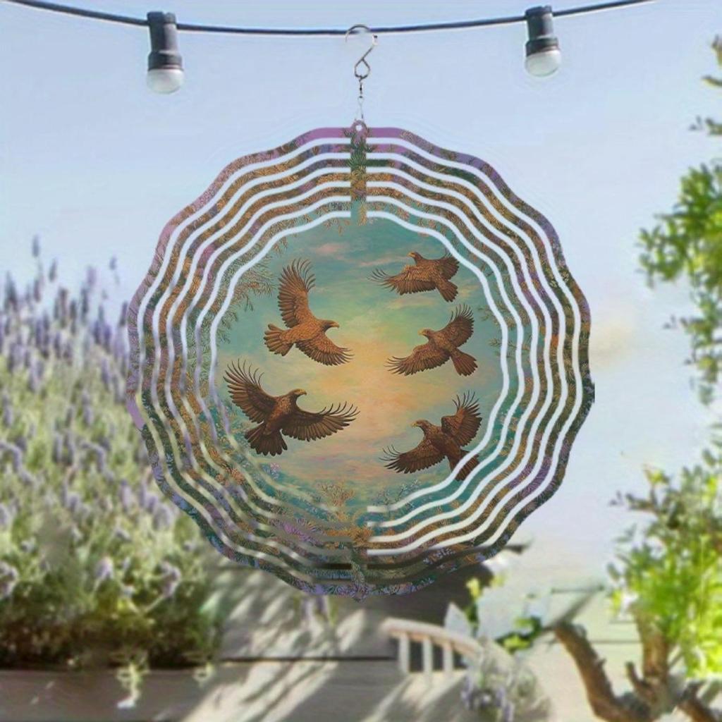 10 Inch Hanging Wind Chime for Outdoor Decor Dynamic Rotating Hook Design Perfect for Balcony Garden Spring Summer Gift Idea