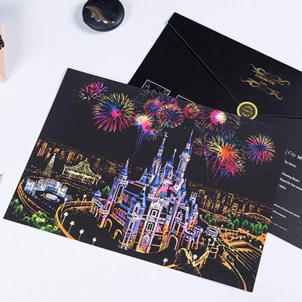 Engraving Painting Scratch Painting Kit by Scratch Scratch Paint for Kids and Adult