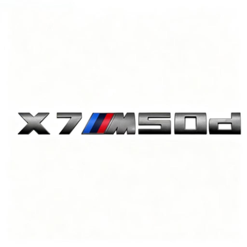 Emblema Gris para BMW X3M X4M X5M X6M X7 M Power, Insignia con Logotipo 40i 40d 50i 50d 60d 60i, Logotipo Trasero ABS, Accesorio M111