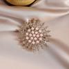 Sunflower Brooch for Women, A Light Luxury and High-end Look. Pearl and Diamond Brooch for Autumn and Winter Coat