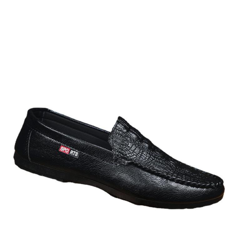 Летние повседневные туфли-бини с одной педалью и крокодиловым узором, универсальные мужские ленивые мокасины