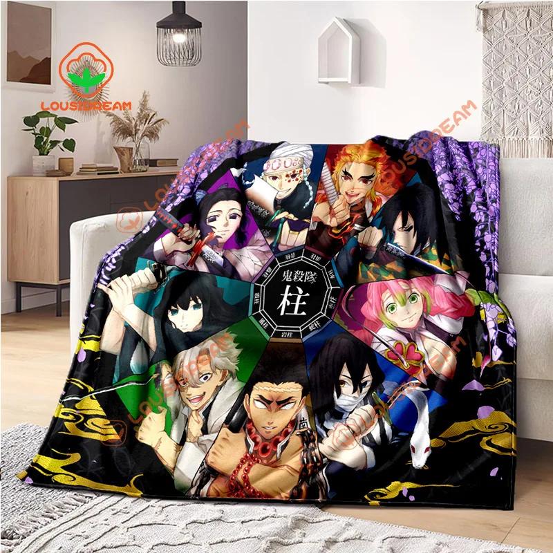 Японское аниме Demon Slayer Cartoon Plush Blanket Lightweight Home Sheet Sofa Cover Portable Travel warm blanket for all Seasons